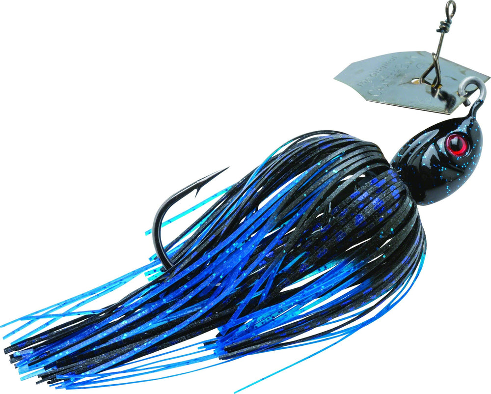 Z-MAN Project Z ChatterBait head and blade in action for precise vibration and weed resistance.