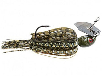 Z-Man Project Z ChatterBait front view showing blade action for grass coverage