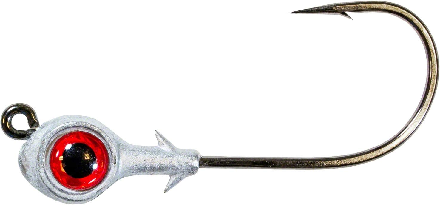 Z-MAN Redfish Eye Jighead with oversized 3D eyes, front view for gamefish