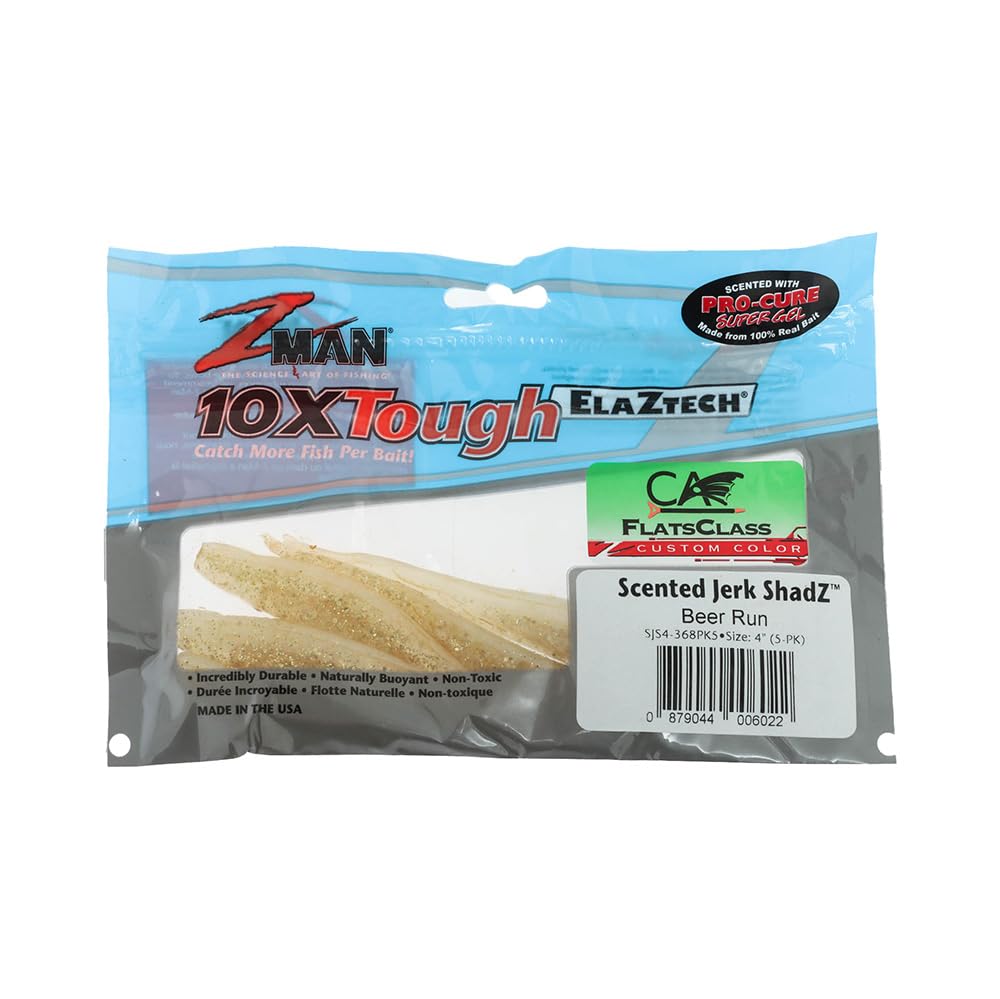 Z-Man SJS4-368Pk5 with split-tail design delivers erratic lure action.