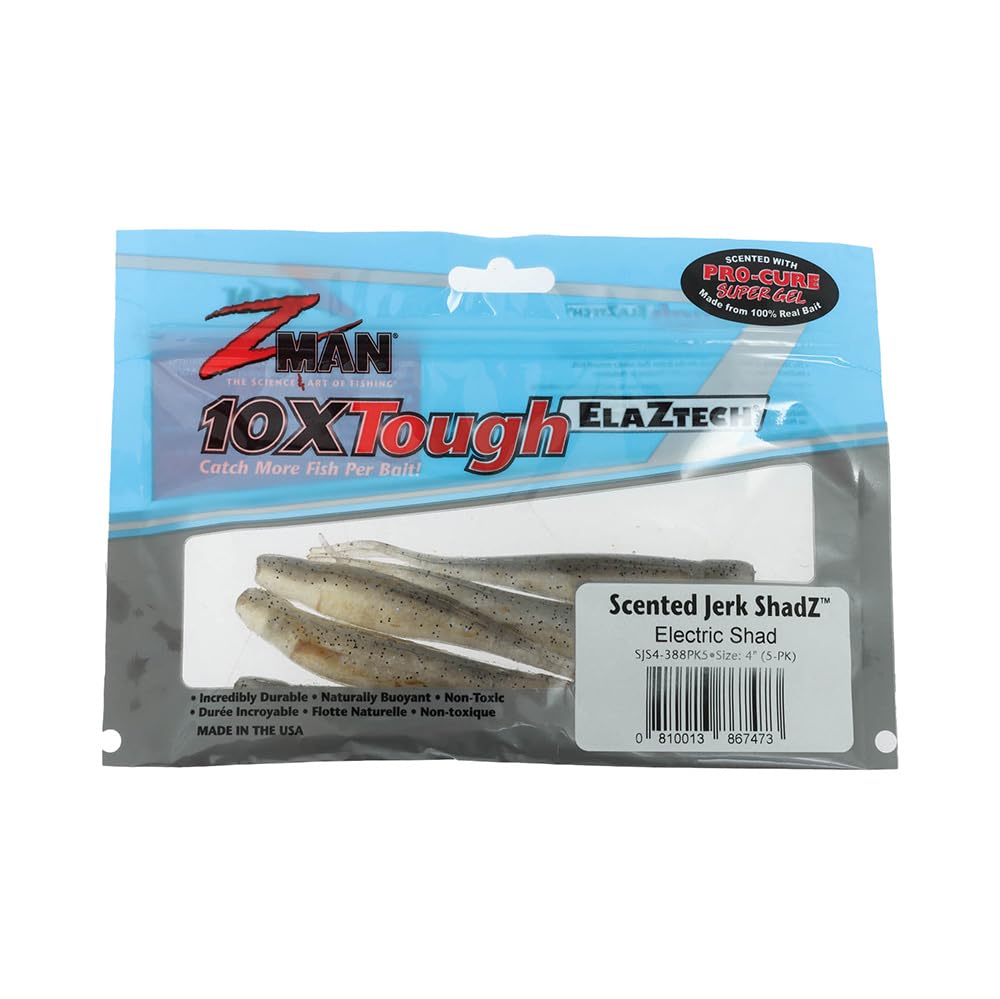Z-Man SJS4-388PK5 Scented Jerk ShadZ action shot, illustrating lifelike tail motion