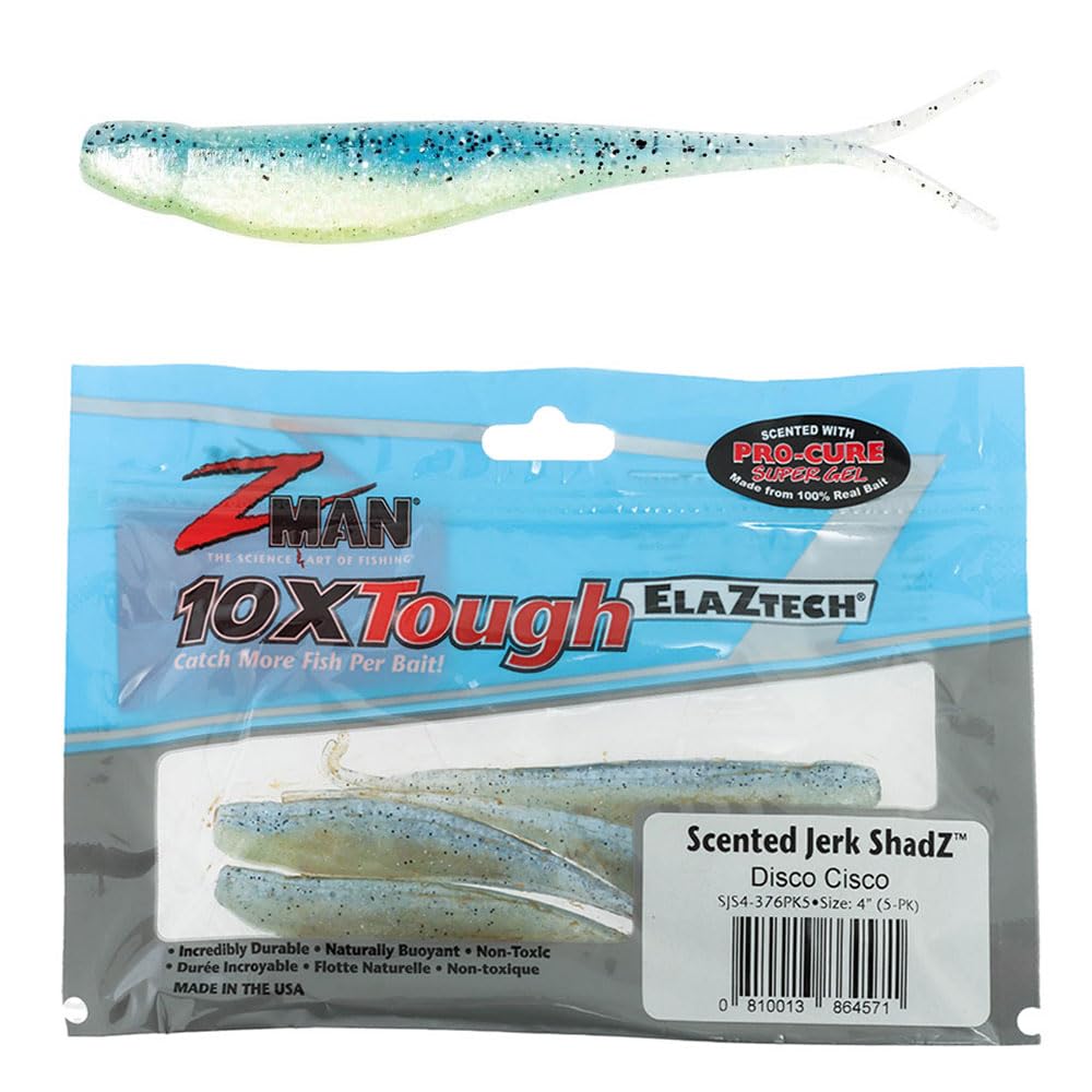Z-Man SJS4 Scented Jerk Shadz 4-inch front view with lifelike action for redfish.