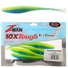 Z-Man SJS7-362Pk4 Jerk ShadZ 7in action entices strikes from big predators.