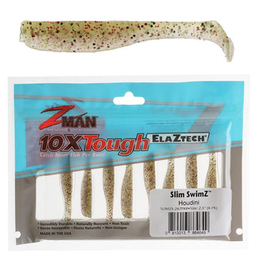 Z-Man Slim25-267PK8 Houdini 2.5in swimbait with lifelike softness for bass and panfish