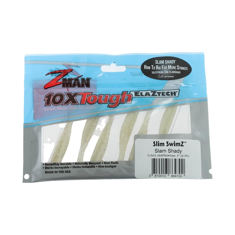 Z-Man Slim3-364PK6 ElaZtech softness and 10X durability in a compact swimbait.