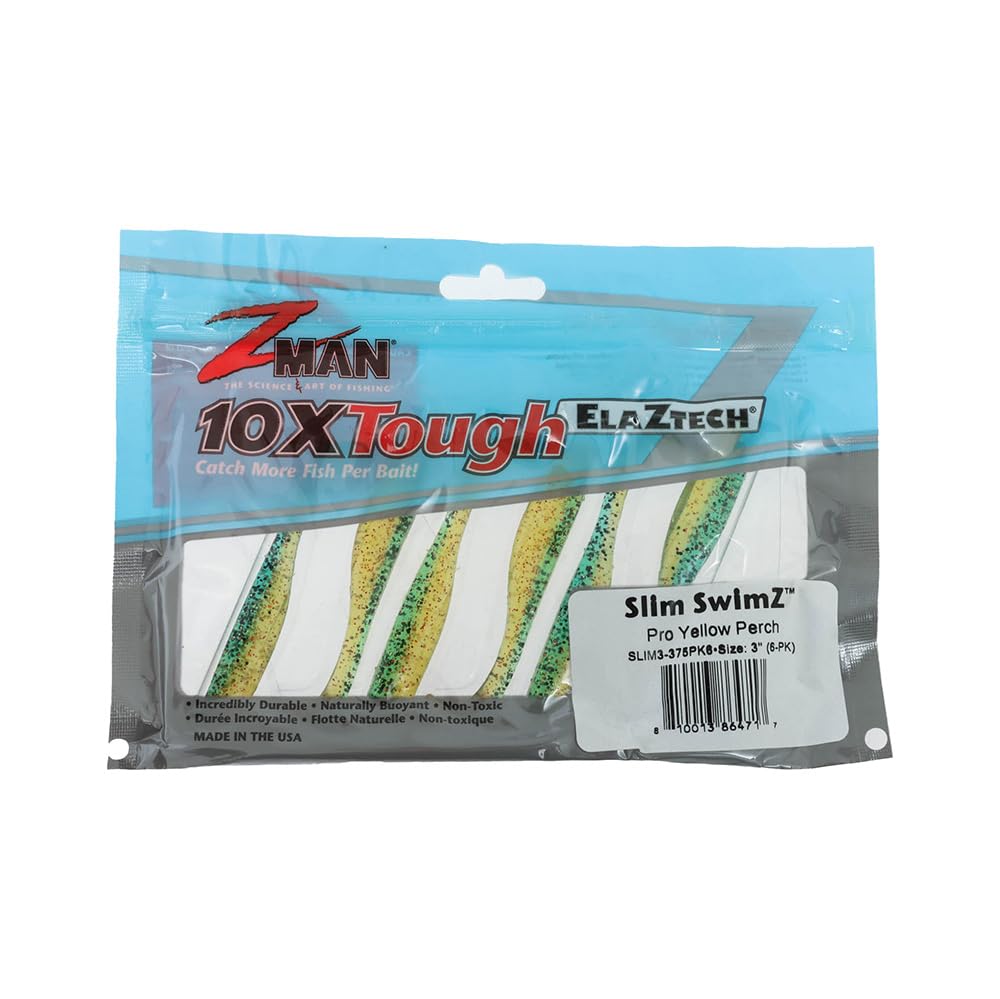 Z-Man Slim Swimz curved paddle tail action triggers lively pulses on retrieves