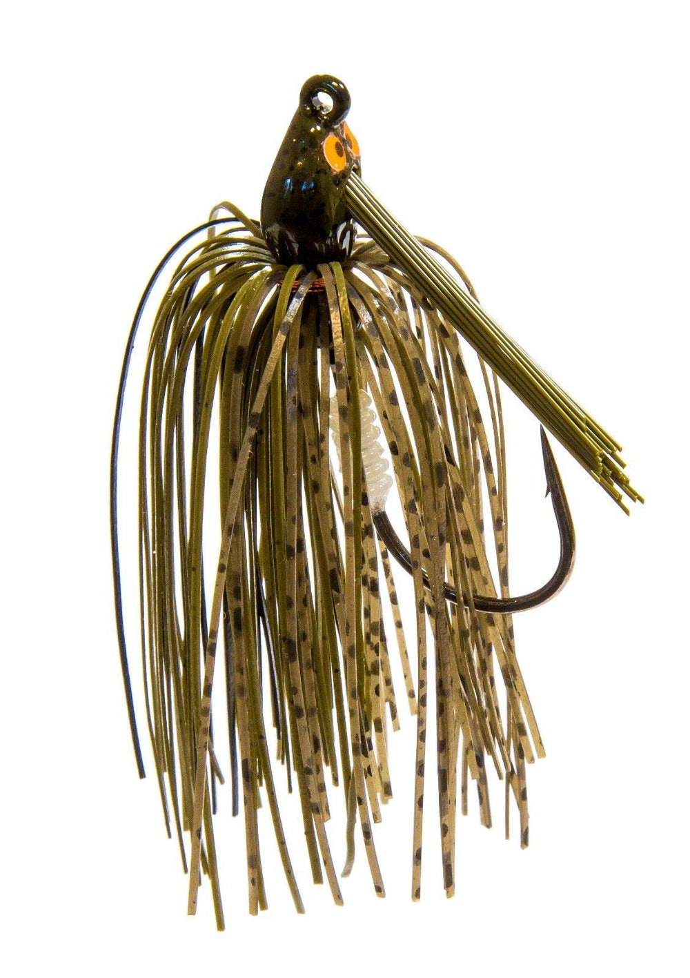 Z-Man Snakehead Swim Jig 3/8 oz green pumpkin glides through grass for clean retrieves.