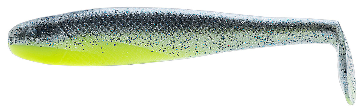 Z-Man SwimmerZ Sexy Mullet six-inch swimbait showing lifelike action for freshwater and saltwater fishing