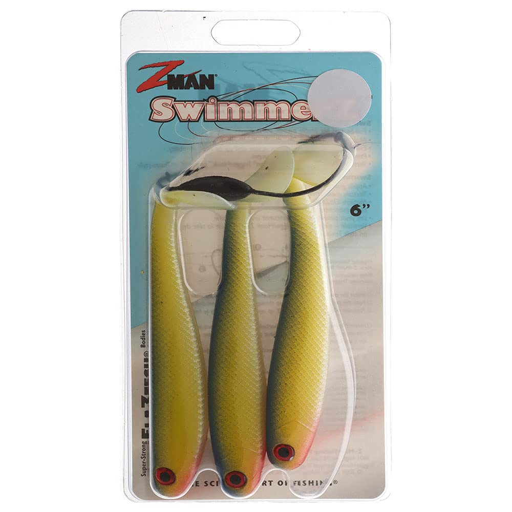 Z-Man SwimmerZ lifelike swimming action with vivid laminate colors attracts gamefish.