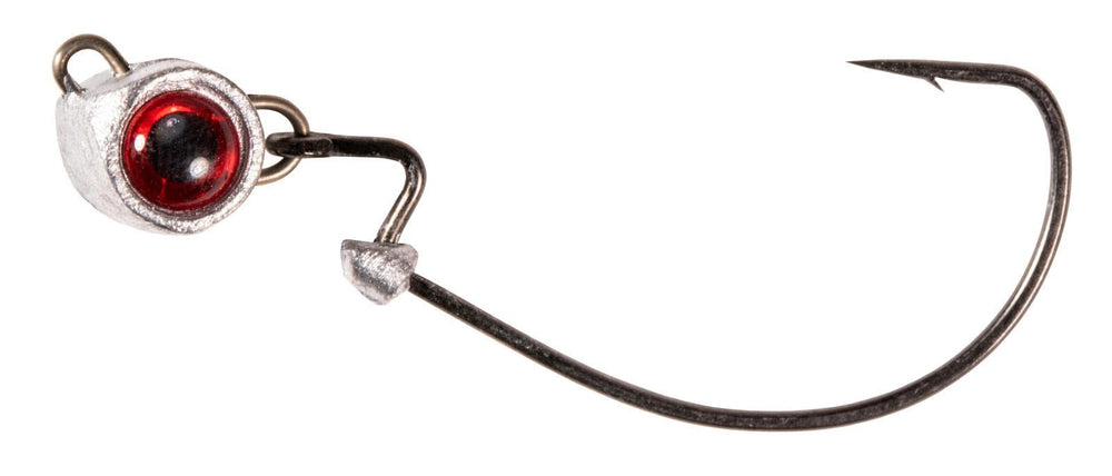 Z-MAN Texas Eye Finesse Jigheads 1/8 oz highlight action and weedless rigging for versatile fishing.