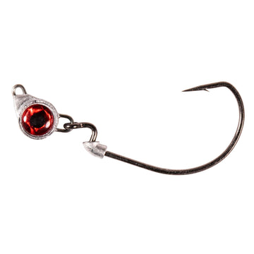 Z-Man TXL38-01PK2 Texas Eye Texl Jighead in red: secure bait keeper for weedless rigging.
