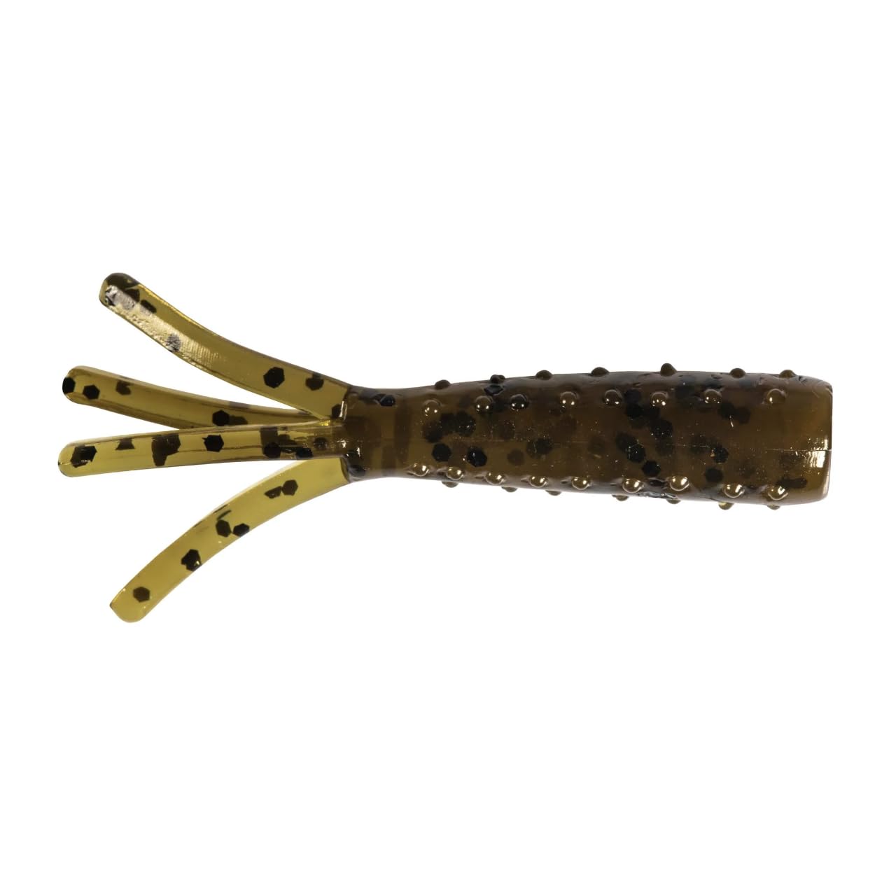 Z-Man Tiny TicklerZ 1.75in Green Pumpkin 8-pack front view, ideal for micro finesse jigging.