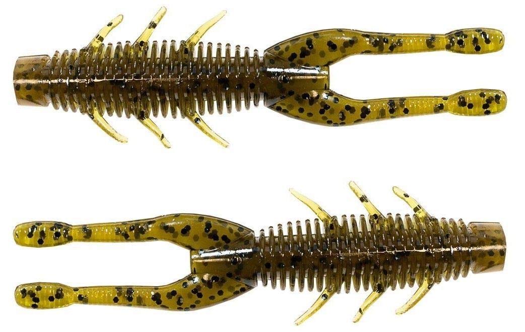 Z-MAN TRD HogZ Green Pumpkin bait stands up off the bottom for lifelike crawdad action.