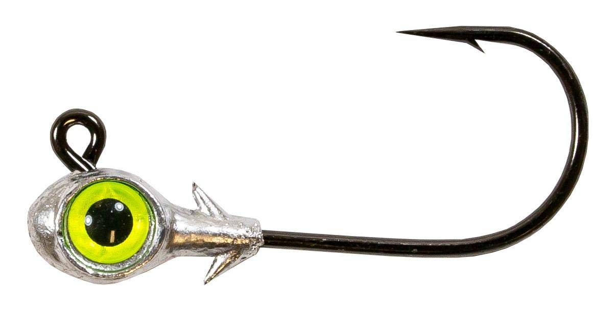 Z-Man Trout Eye Jig Head 1/8 oz Chart with oversized 3D eyes for improved attraction.