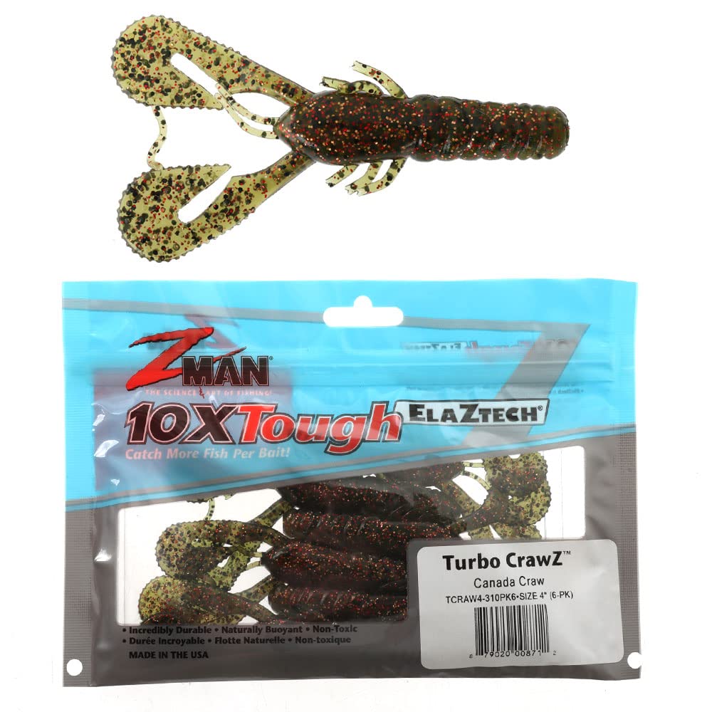 Z-MAN Turbo Craw 4in body shows durable ElaZtech construction for long-lasting use.
