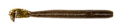 Z-Man Turbo FattyZ 6in Green Pumpkin swimbait with curved paddle tail for thumping action.