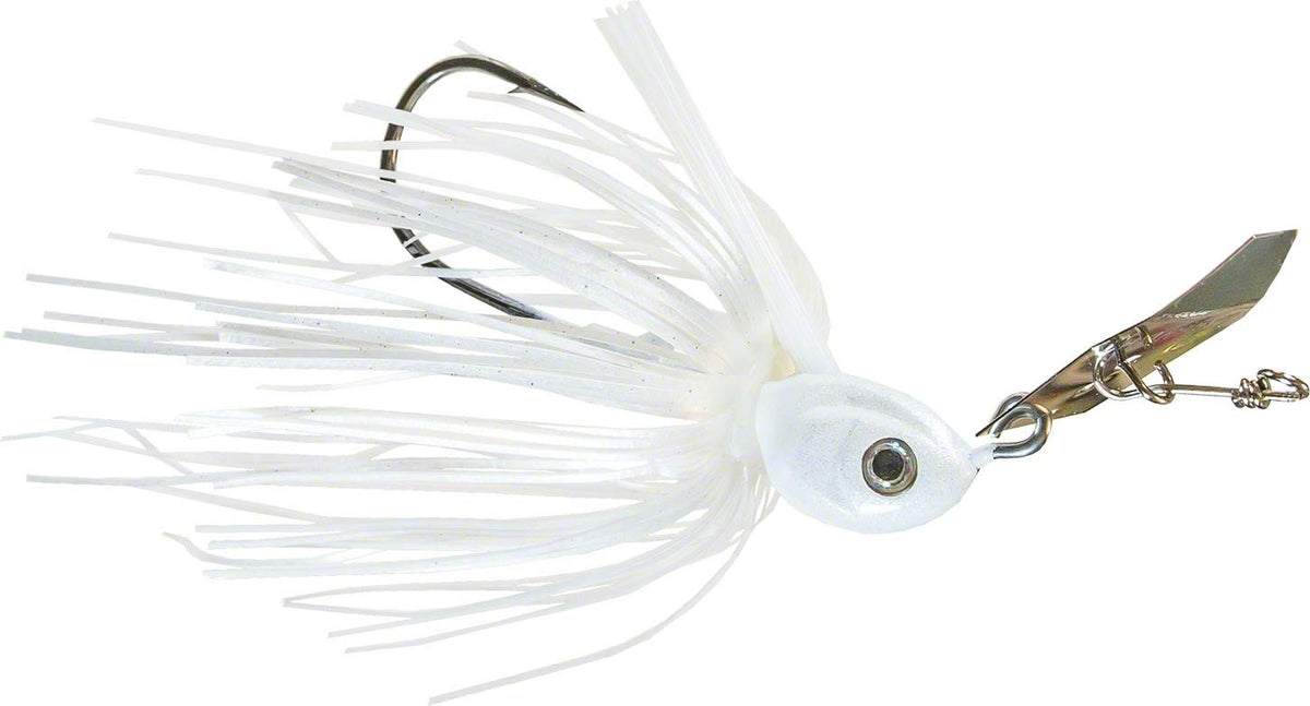 Z-MAN weedless chatterbait 3/8-ounce pearl; versatile lure for precise casting and fluttering action