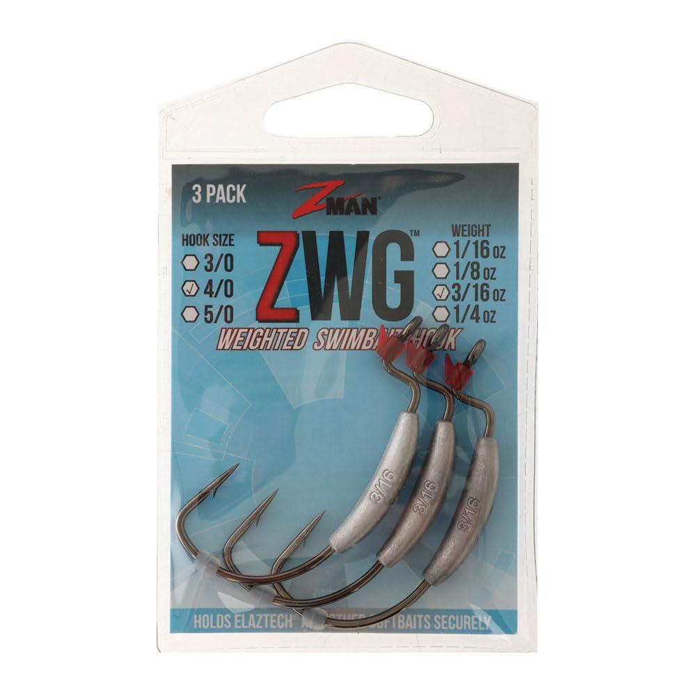 Z-Man ZWG40-316PK3 conical point detail helps maintain sharpness during tough casts.