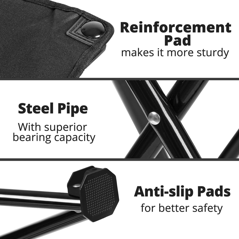 Zaboro folding stool arrives with a convenient carry bag.