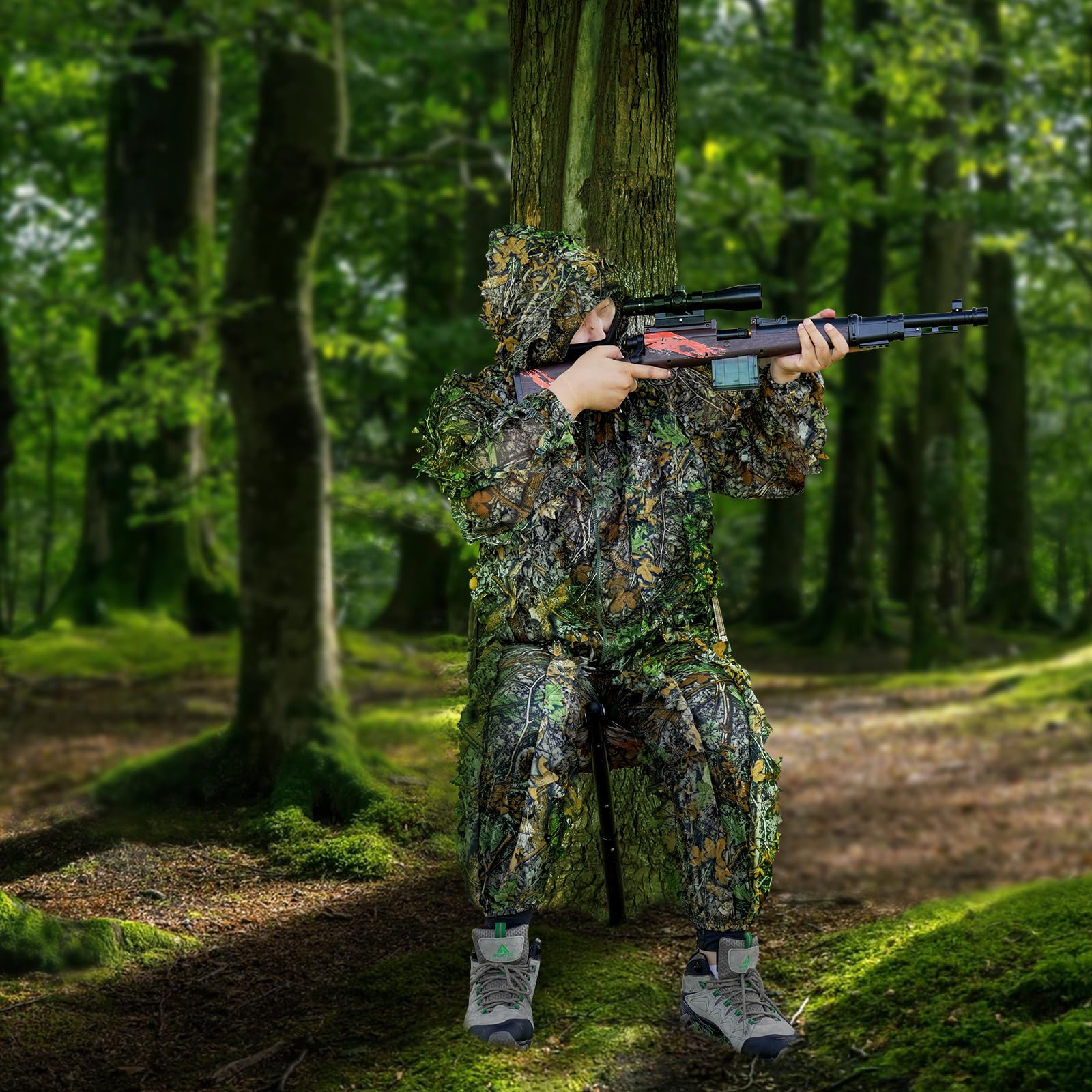 ZAIXIA camo tree chair 360-degree view enables full surroundings awareness during waits.