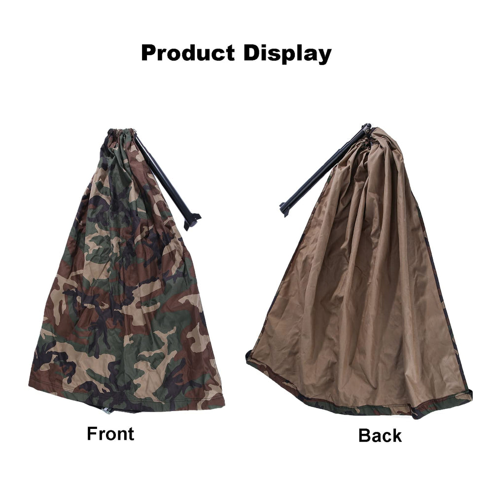 ZAIXIA camouflage camping chair side view demonstrates compact storage for easy hikes.