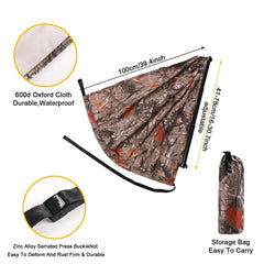 ZAIXIA hunting hammock seat folded neatly for easy backpack-friendly transport.