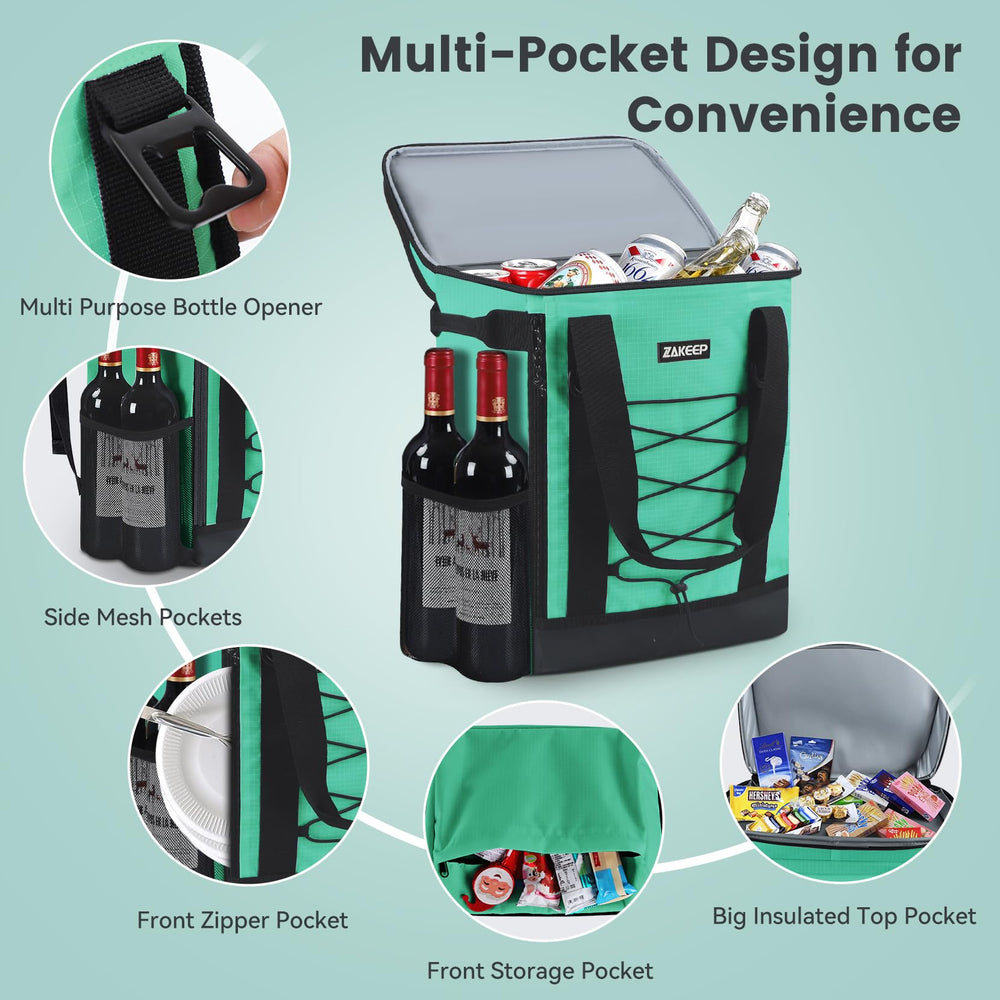 Interior view of ZAKEEP cooler backpack showing insulated lining and organization