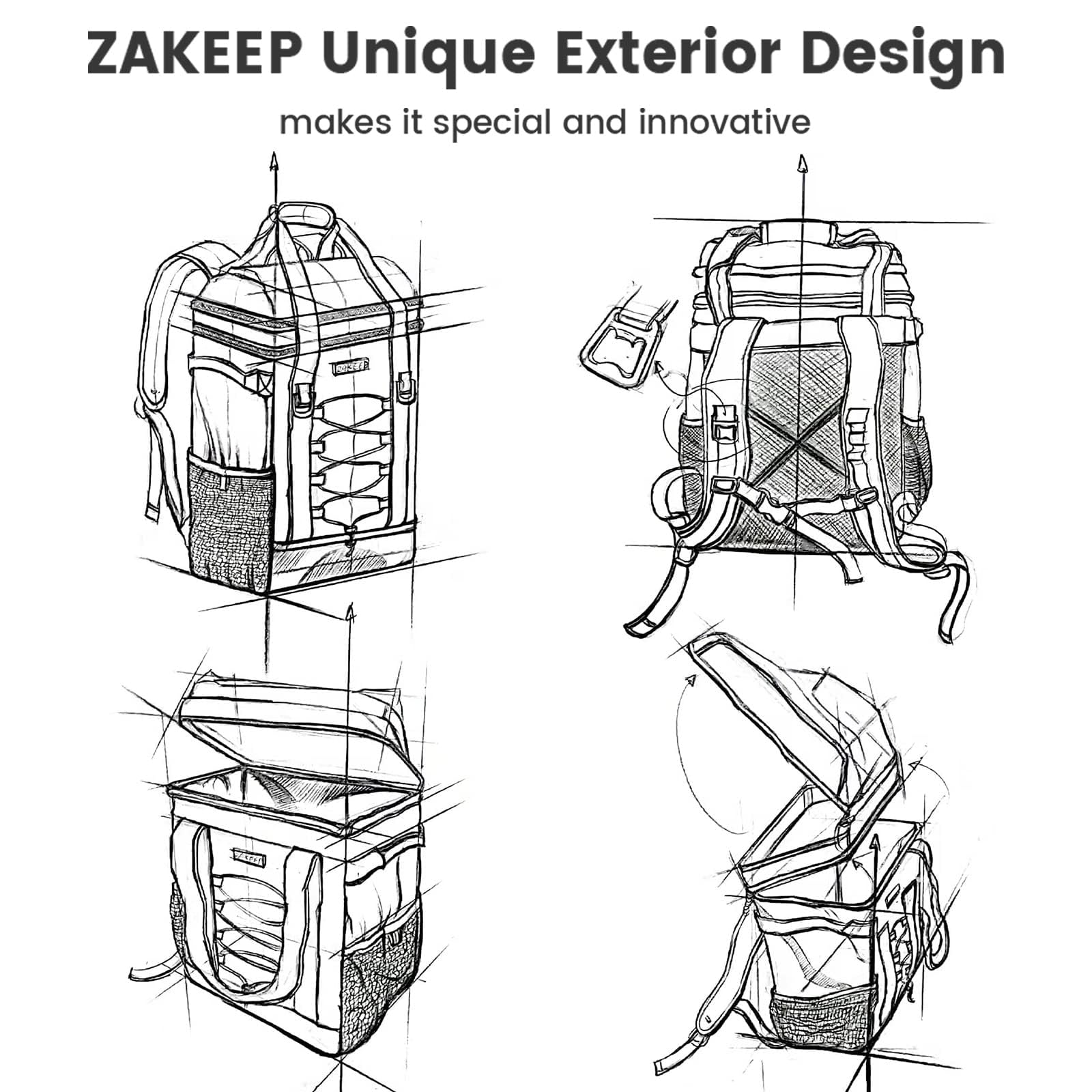Waterproof exterior surface of ZAKEEP cooler backpack easy to wipe clean after use