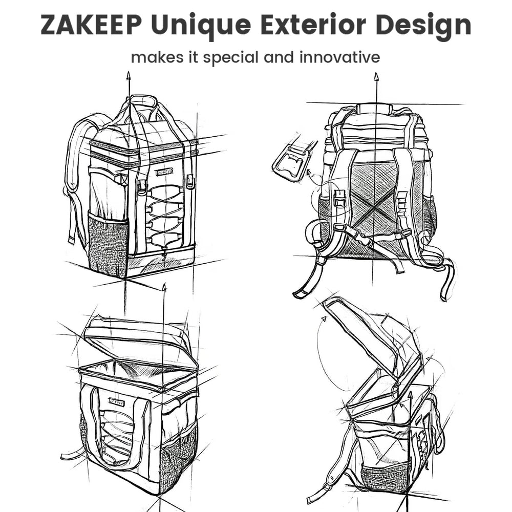 Waterproof exterior surface of ZAKEEP cooler backpack easy to wipe clean after use