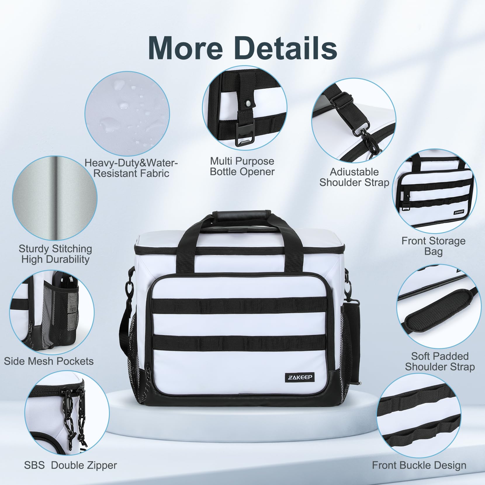 ZAKEEP Soft Cooler Bag 10 mm foam insulation keeps items cool