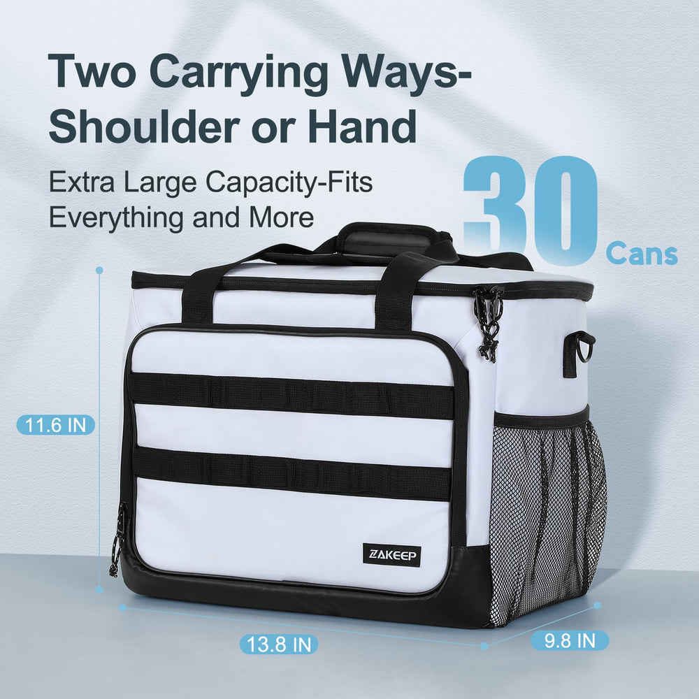 ZAKEEP Soft Cooler Bag side pocket storing wine bottles for transport