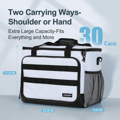ZAKEEP Soft Cooler Bag side pocket storing wine bottles for transport