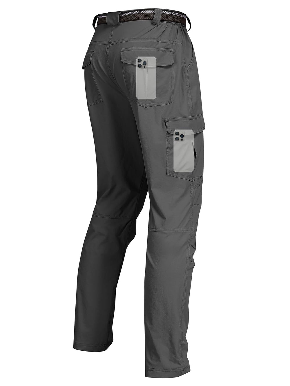 Zalify men's cargo hiking pants front view for organized outdoor storage.