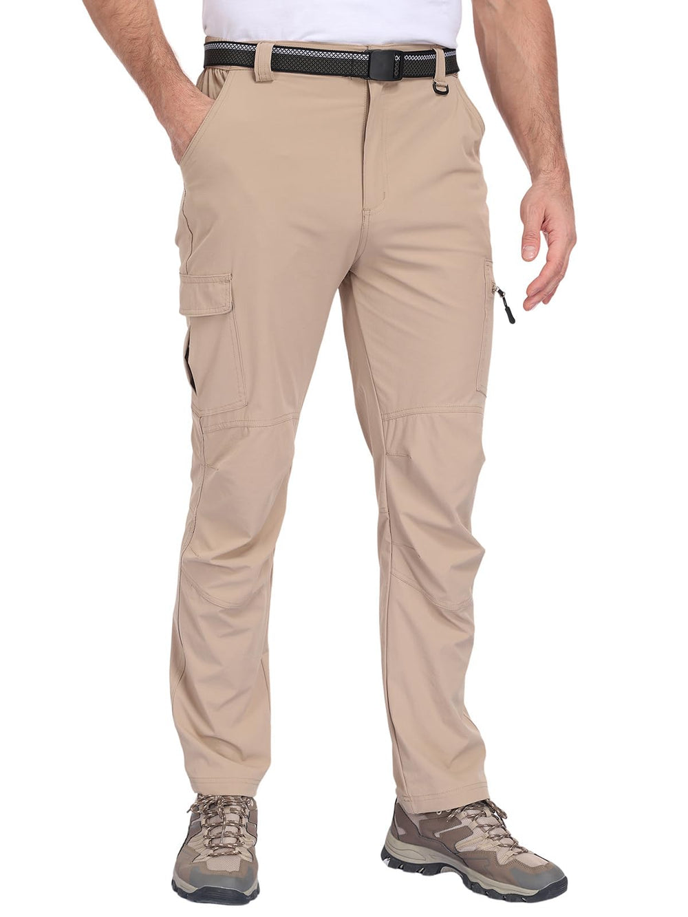Zalify men's cargo hiking pants highlight stretch fabric for flexible movement during climbs.