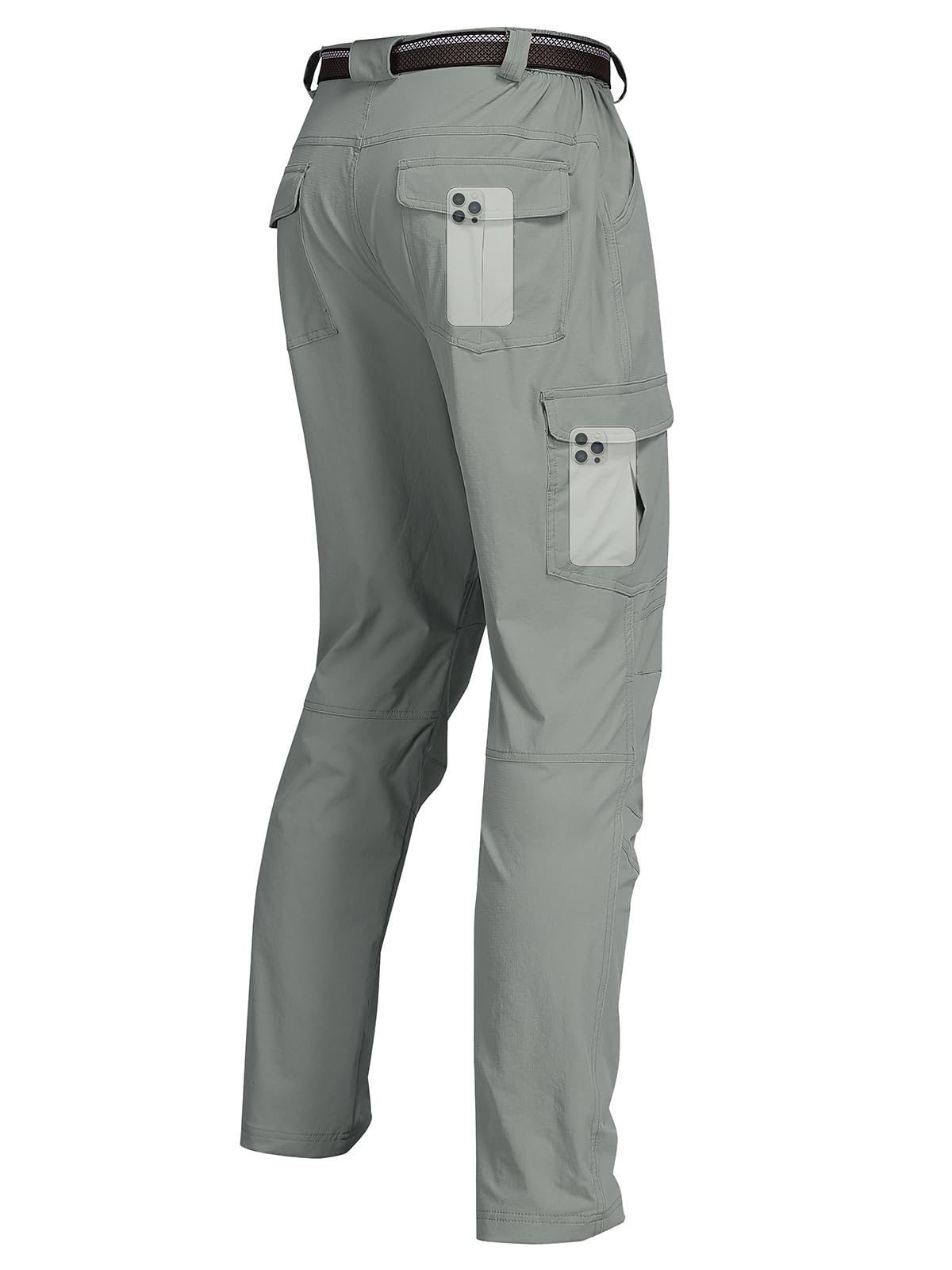 Zalify men's cargo hiking pants water-resistant fabric keeps you dry on wet trails.