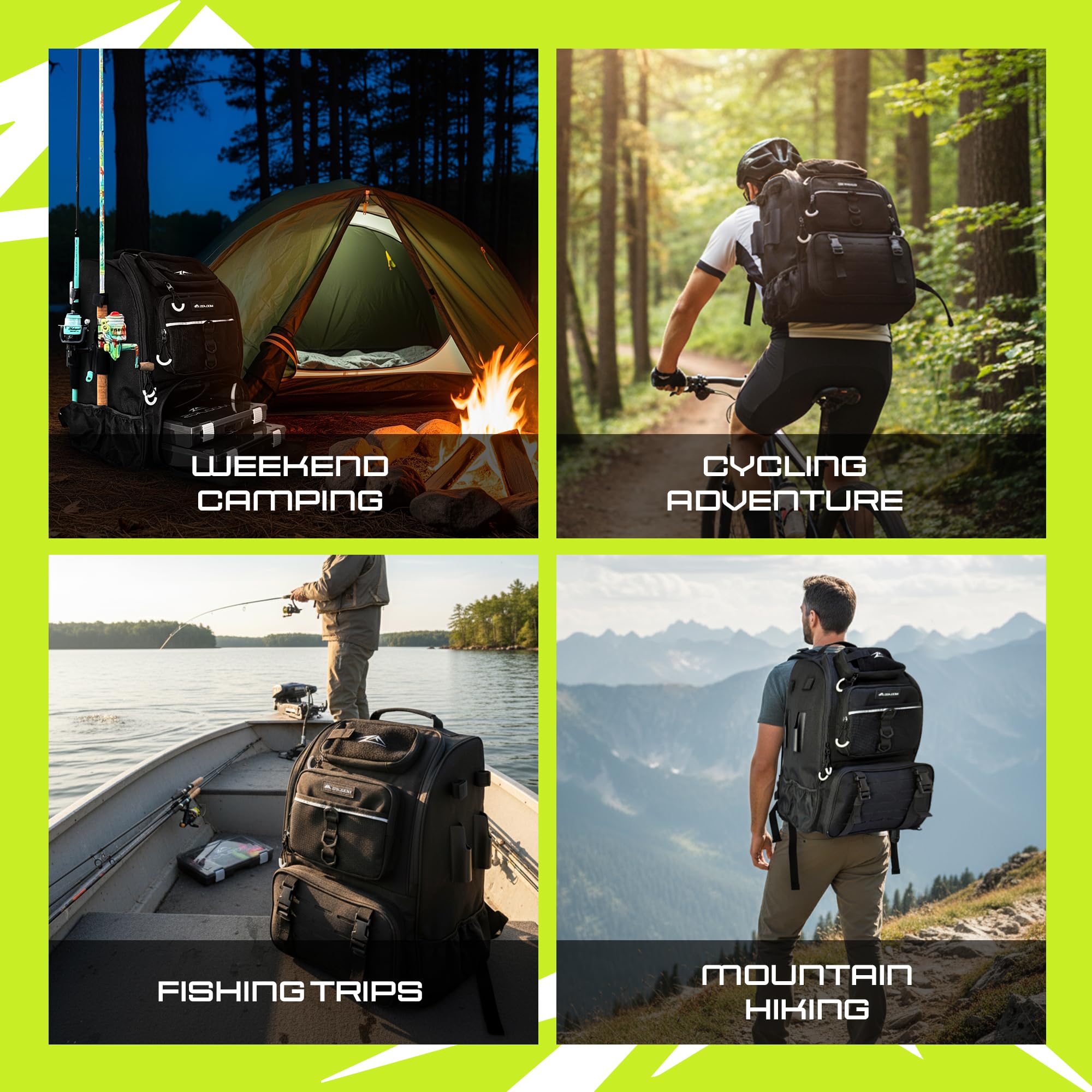 Breathable padded back and adjustable straps on Zaloom backpack