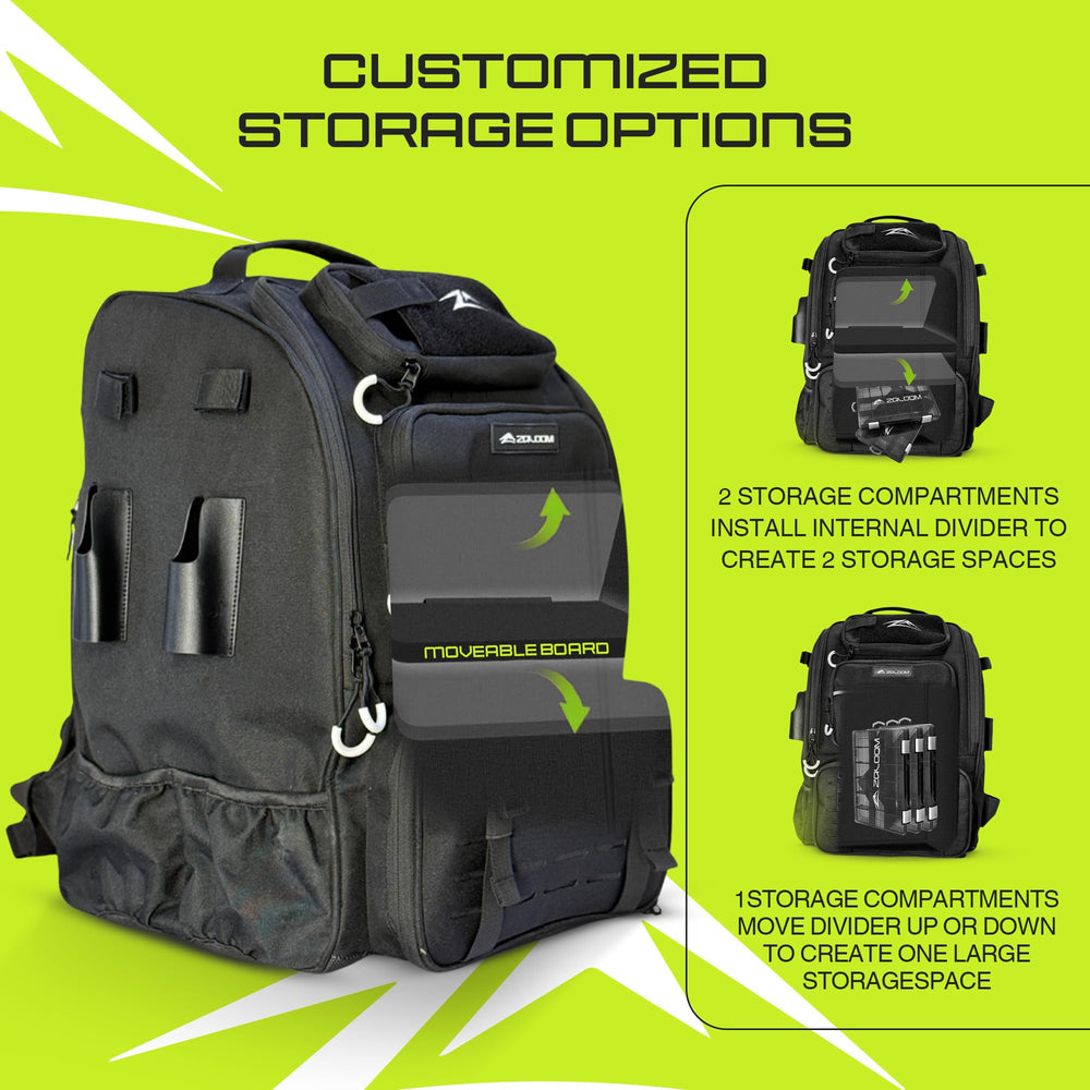 Zaloom foldable net stowed compactly for easy transport after a catch