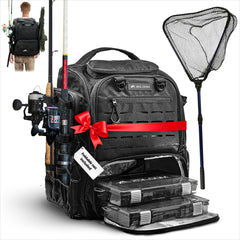 Zaloom waterproof fishing backpack 40L ready for shore or riverbank use
