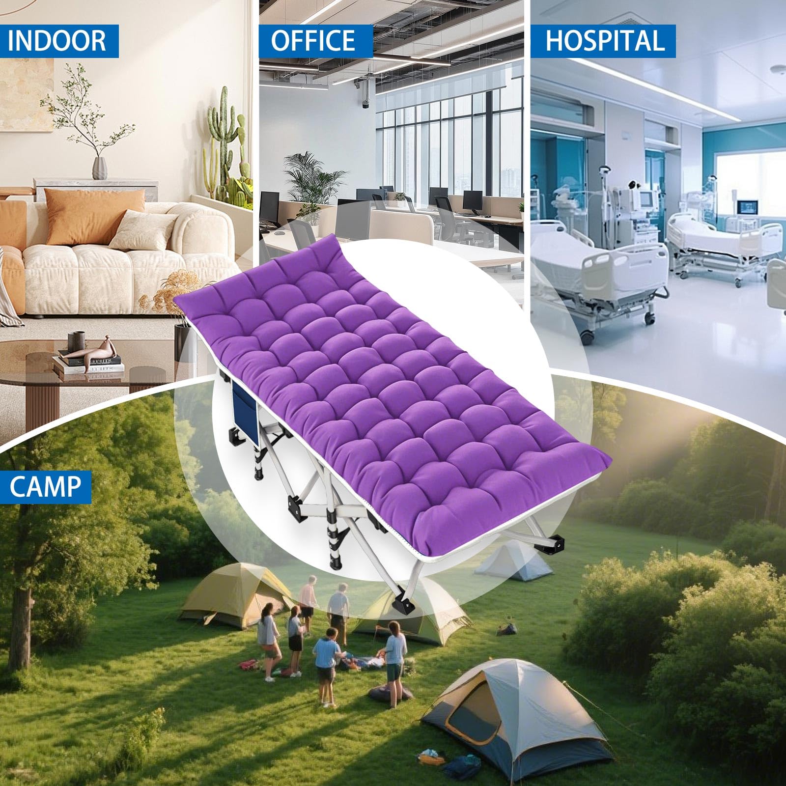 ZAMOTEO camping cot suits camping, home, office naps, and guests.