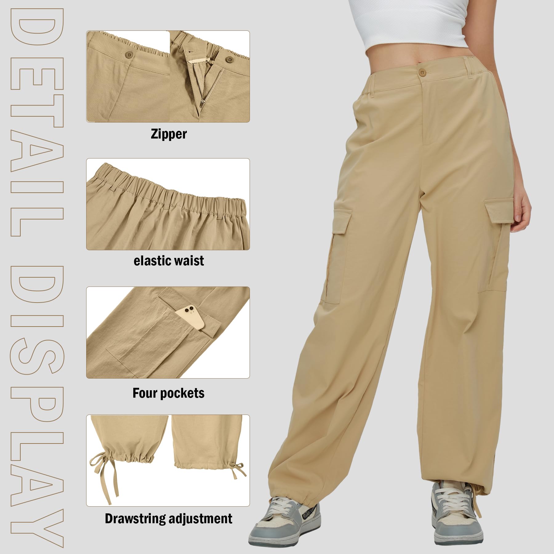Zando Red Cargo Pants wide-leg look in lightweight fabric for travel and casual wear.