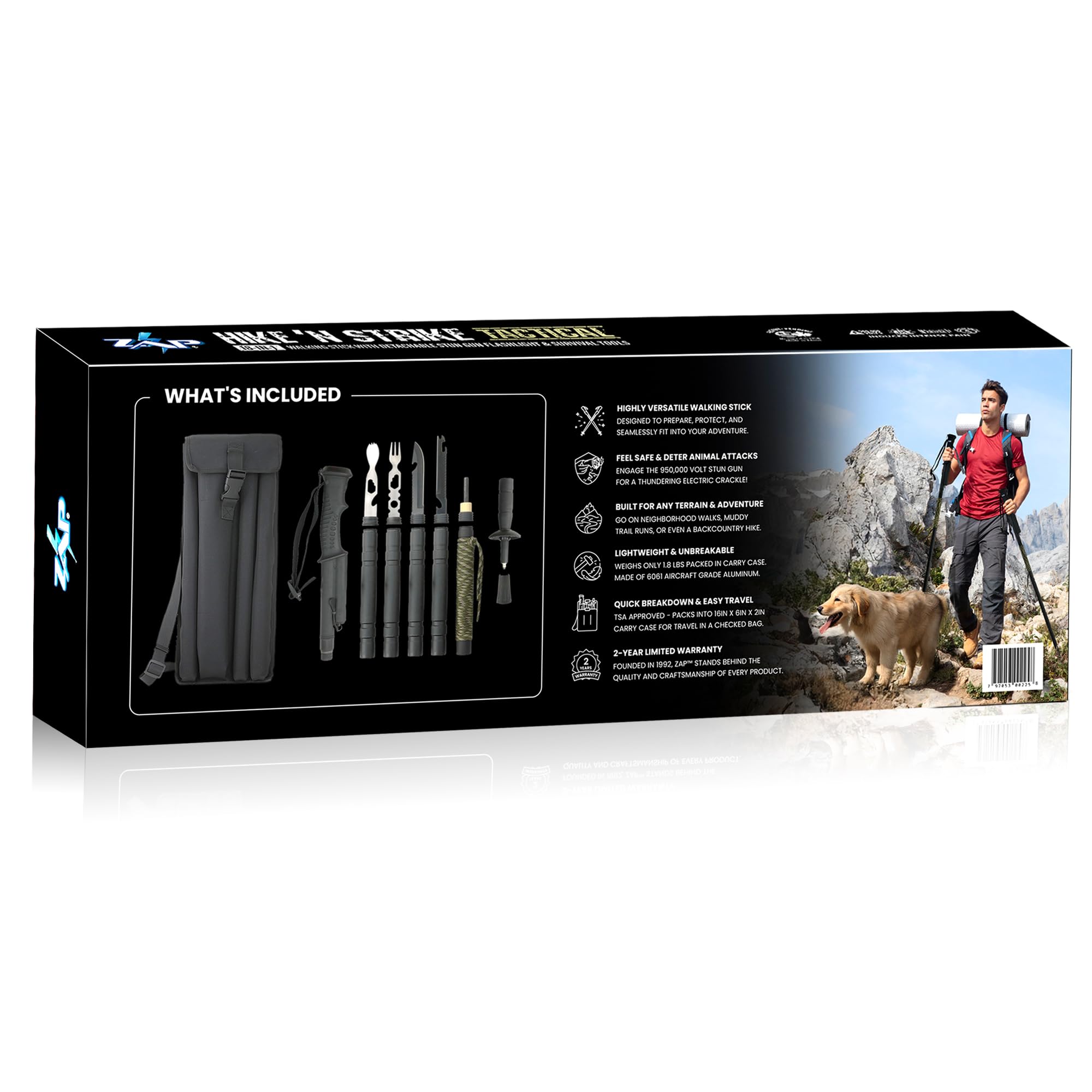 Zap Hike N Strike portable carry case simplifies storage and travel.