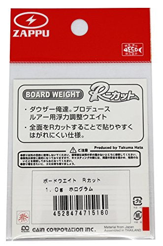 Zappu ZBWHG10 Board Weight R Cut 1.0g - Hologrm finish, angled view