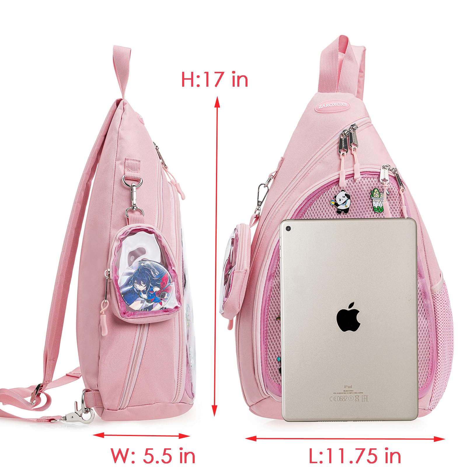 ZAROXOXS Ita Bag clip-on bag demonstrates customizable display options.