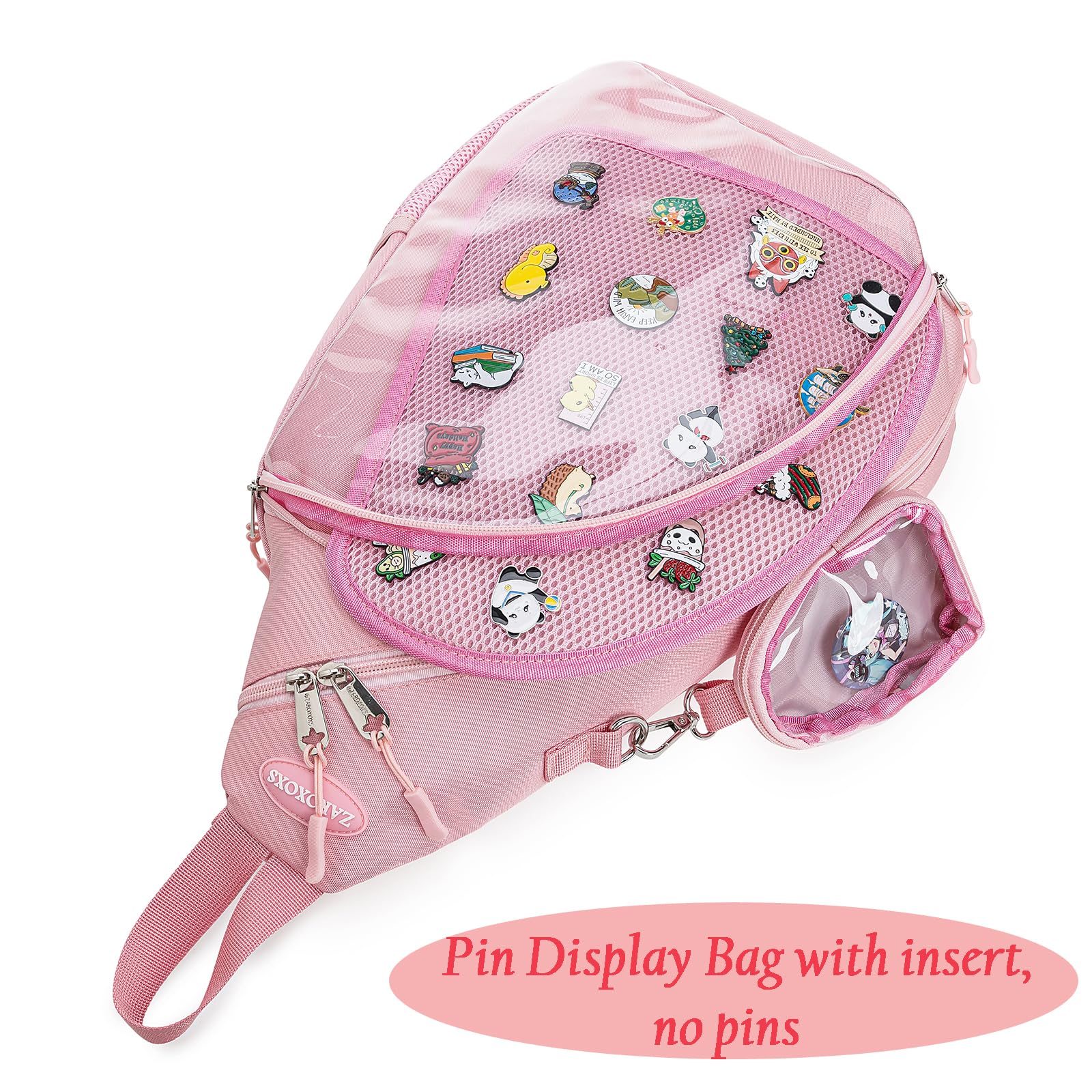 ZAROXOXS Ita Bag insert enables pin display for your collection.