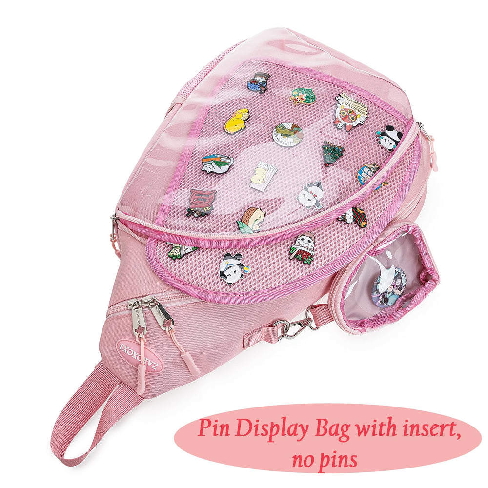 ZAROXOXS Ita Bag insert enables pin display for your collection.
