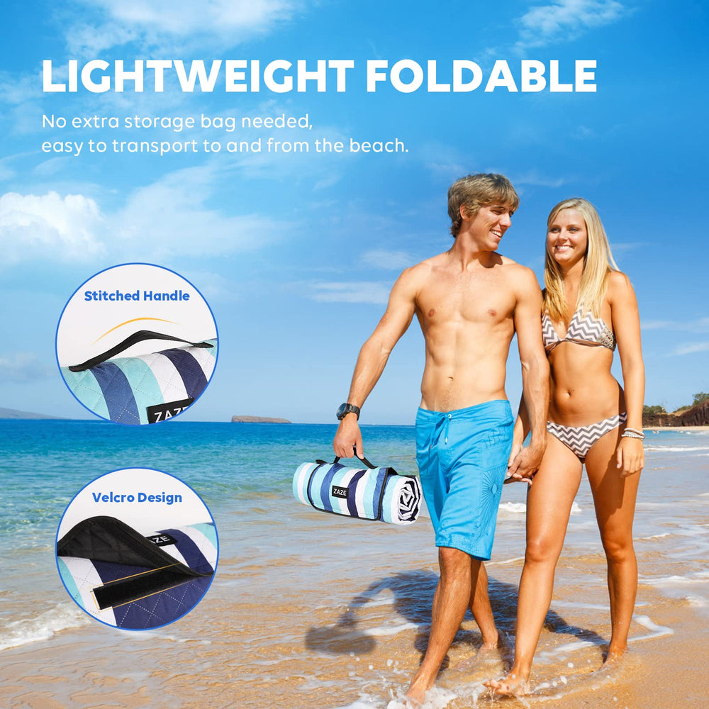 ZAZE beach blanket versatile for family park picnics and travel.