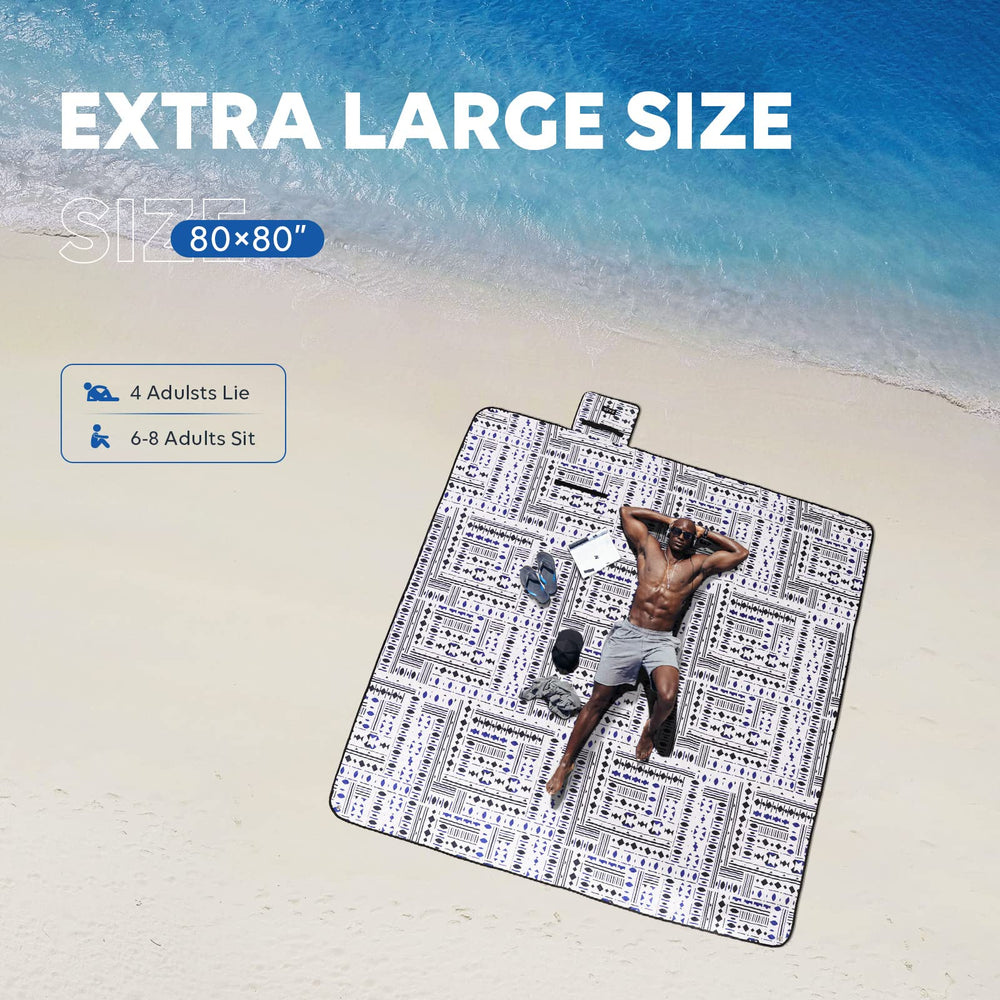 ZAZE picnic blanket sandproof waterproof coating helps shake off sand quickly