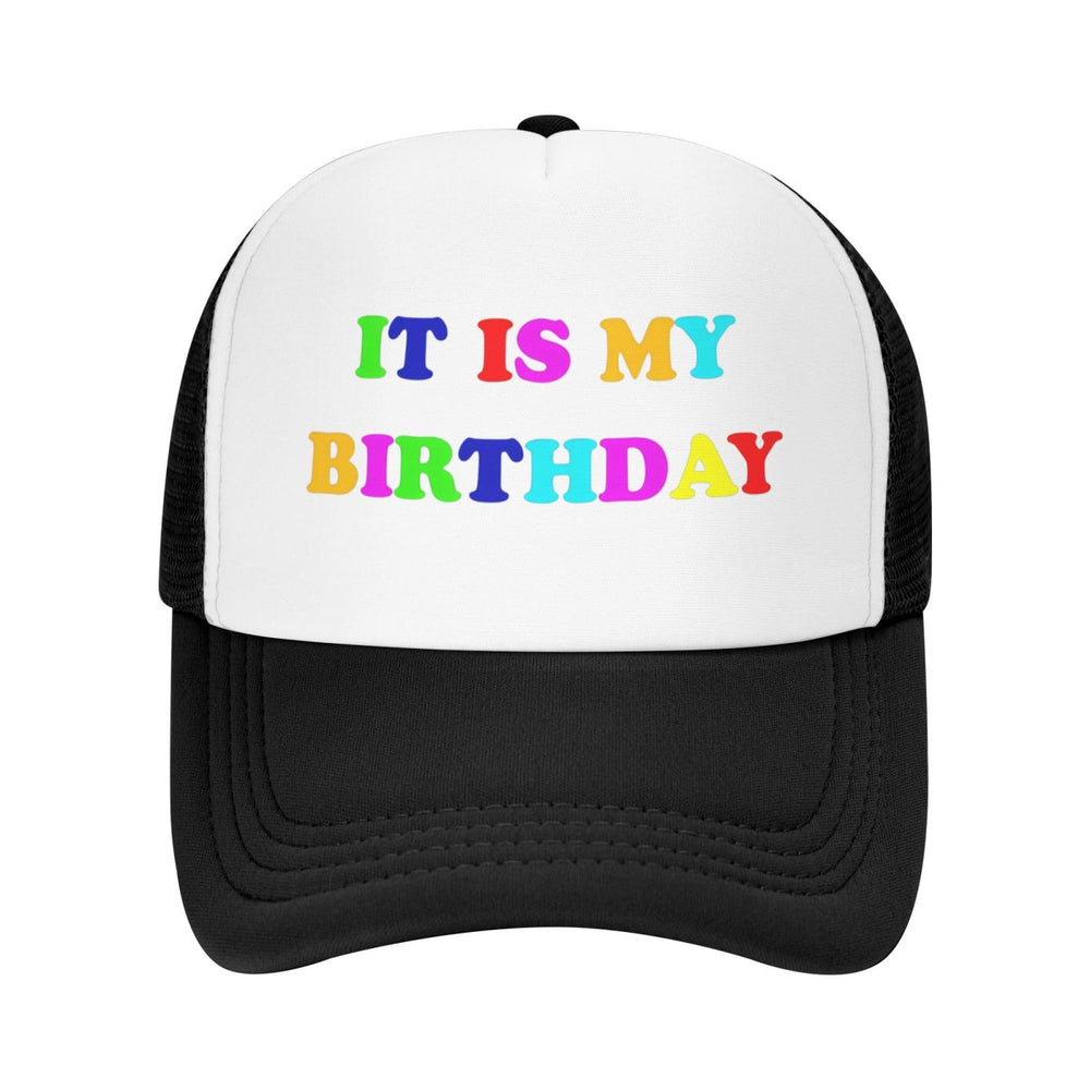 ZBDSKLEX Happy Birthday Trucker Hat front design for unisex celebrations.