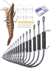 ZBDY 3/0 Live Shrimp & Bait Hooks with Steel Wire Rig - front view
