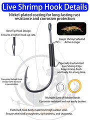 Two sizes of rubber bands for bait adjustment